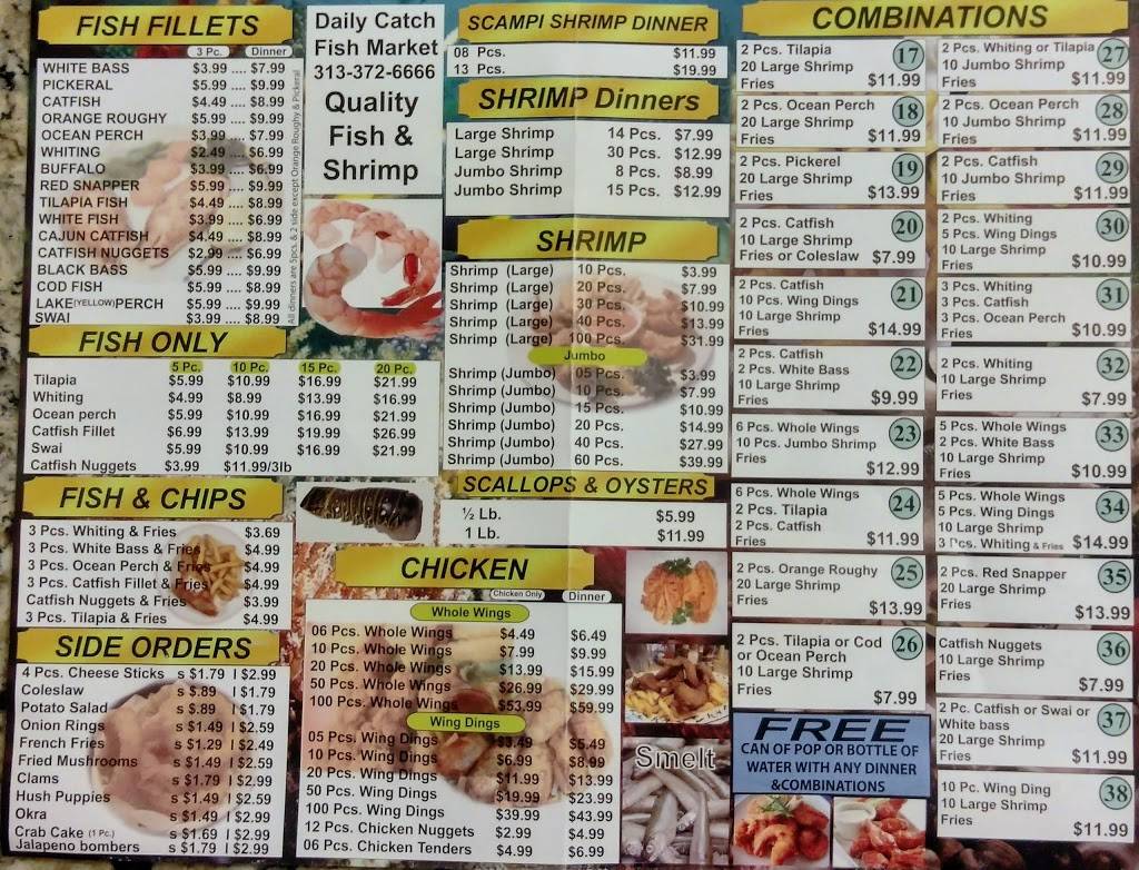 Daily Catch Fish Market | restaurant | 14308 Gratiot Ave, Detroit, MI 48205, USA | 3133726666 OR +1 313-372-6666