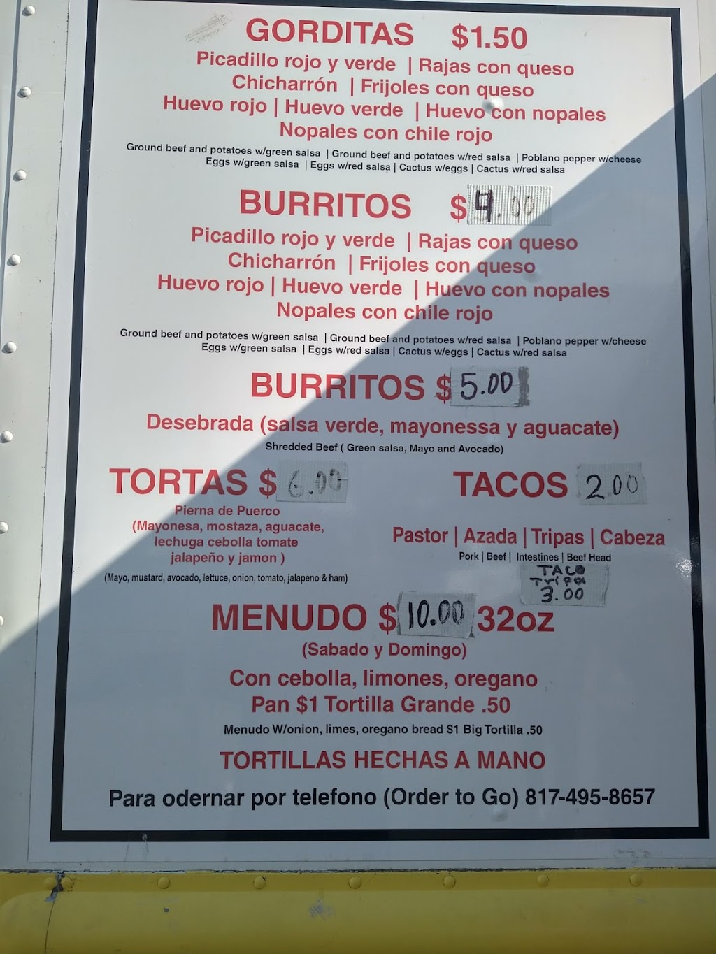 Gorditas Mi Durango | restaurant | 3321 NE 28th St, Fort Worth, TX 76111, USA | 8174958657 OR +1 817-495-8657