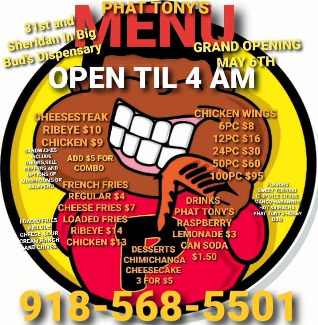 Phat Tonys | restaurant | 6546 E 31st St, Tulsa, OK 74145, USA | 9185685501 OR +1 918-568-5501