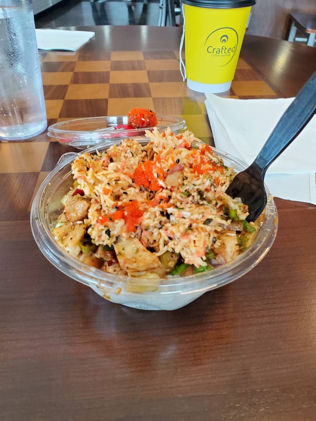 Crafted: Coffee, Tea, Poké | cafe | 9730 E 21st St N, Wichita, KS 67206, USA | 3167497701 OR +1 316-749-7701