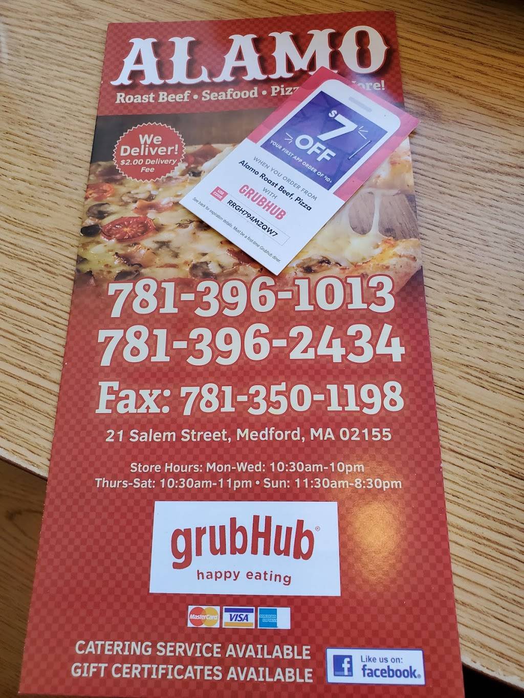 Alamo Roast Beef & Seafood | restaurant | 21 Salem St, Medford, MA 02155, USA | 7813962434 OR +1 781-396-2434