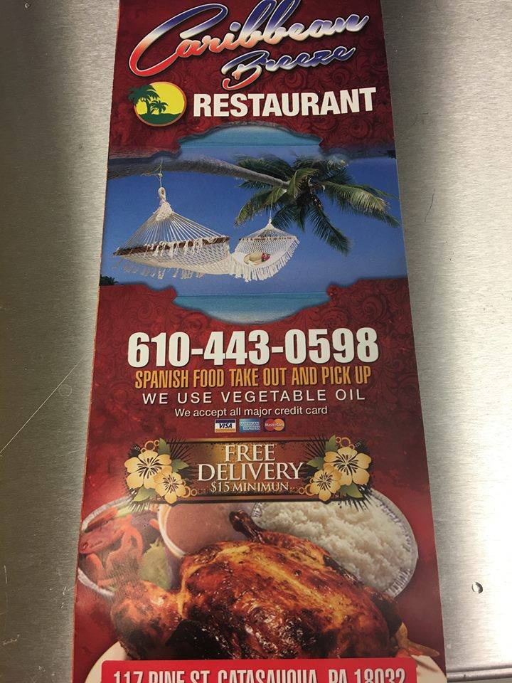Caribbean Breeze | restaurant | 117 Pine St #2, Catasauqua, PA 18032, USA | 6104430598 OR +1 610-443-0598
