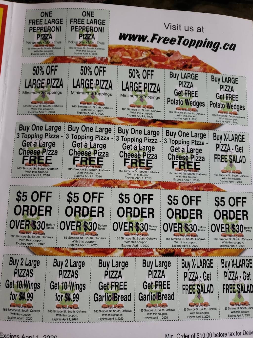 Free Topping Pizza | restaurant | 165 Simcoe St S, Oshawa, ON L1H 4G8, Canada | 9055711010 OR +1 905-571-1010