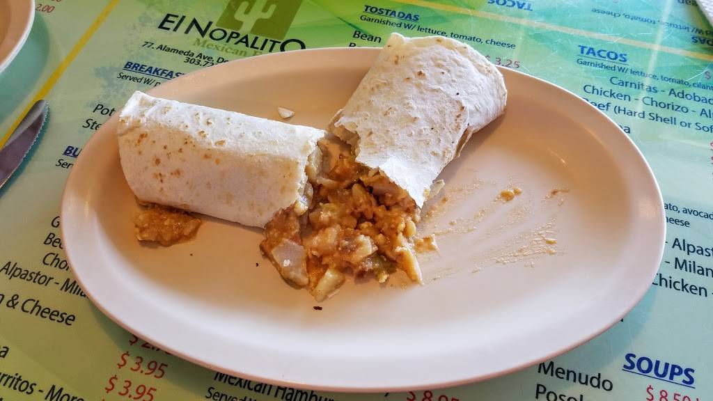 El Nopalito Mexican Food | restaurant | 77 W Alameda Ave, Denver, CO 80223, USA | 3037220168 OR +1 303-722-0168