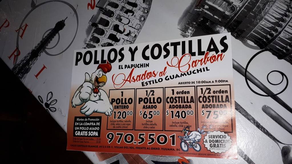 Pollos Asados El Papuchin | restaurant | Castelló Blanco 524810, Tijuana, B.C., Mexico | 016649705501 OR +52 664 970 5501