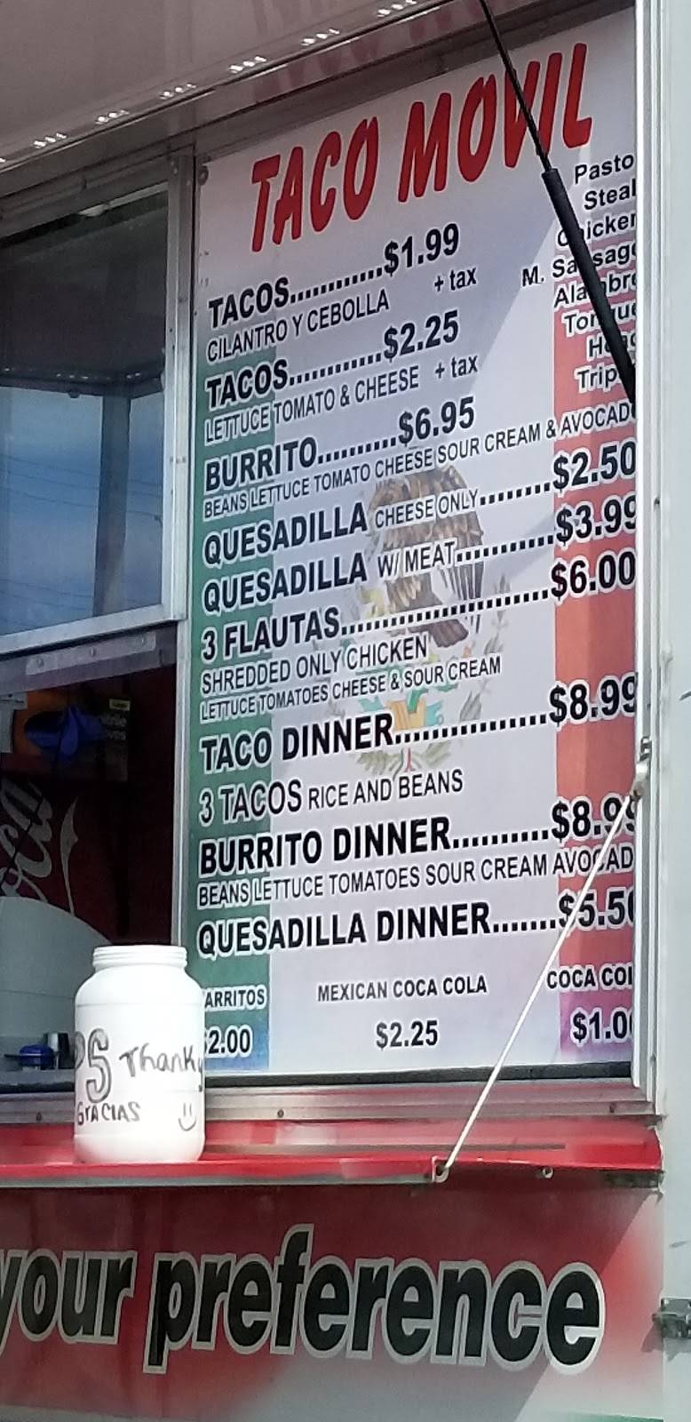 Taco Movil | restaurant | 1830 US-30, Oswego, IL 60543, USA | 6302708098 OR +1 630-270-8098