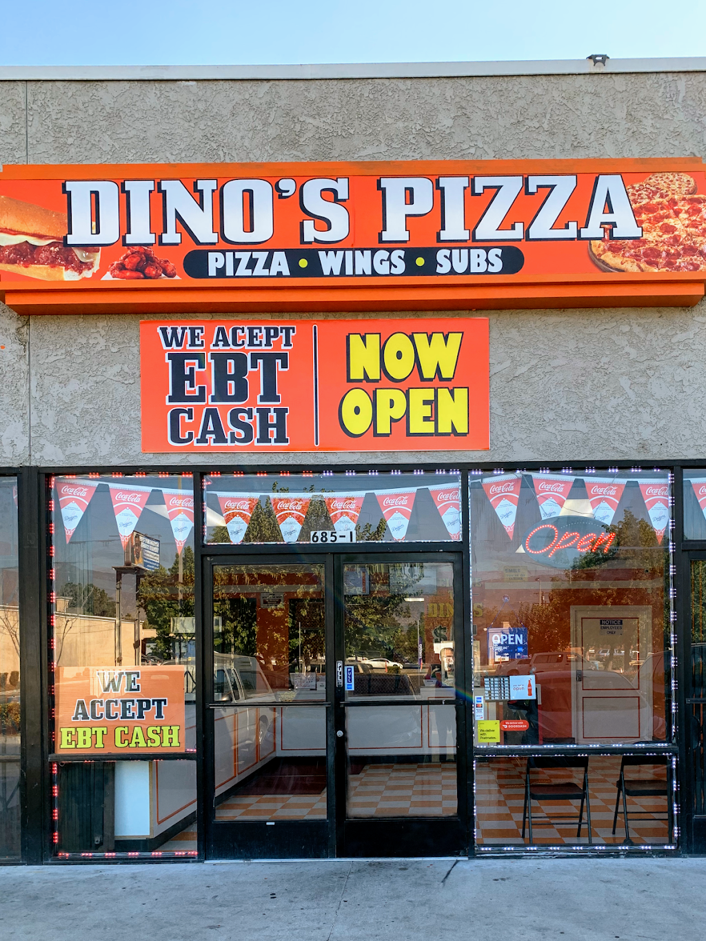 Dino’s Pizza Wings Subs | restaurant | 685 W Base Line St unit i, San Bernardino, CA 92410, USA | 9095716226 OR +1 909-571-6226