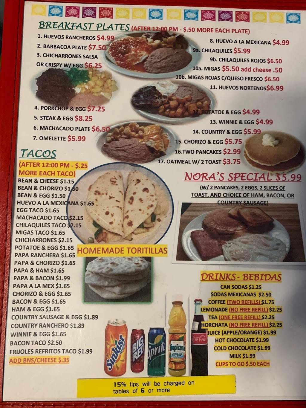 Noras Mexican Restaurant | restaurant | 2906 Mission Rd, San Antonio, TX 78214, USA | 2109320068 OR +1 210-932-0068