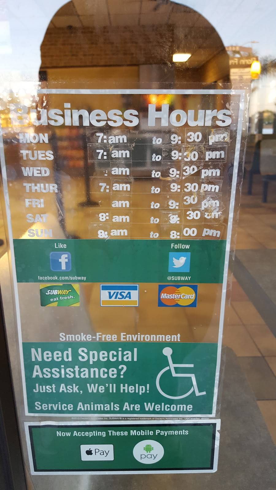 Subway | restaurant | 8484 Florin Rd Suite 10, Sacramento, CA 95828, USA | 9163811914 OR +1 916-381-1914