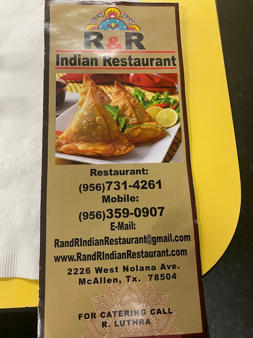 R & R Indian Restaurant | restaurant | 2226 W Nolana Ave, McAllen, TX 78504, USA | 9567314261 OR +1 956-731-4261