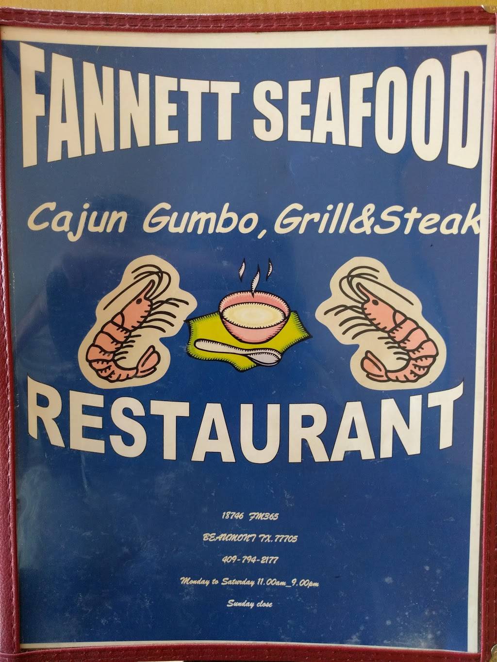 Fannett Seafood | restaurant | 18746 FM 365, Beaumont, TX 77705, USA | 4097942177 OR +1 409-794-2177