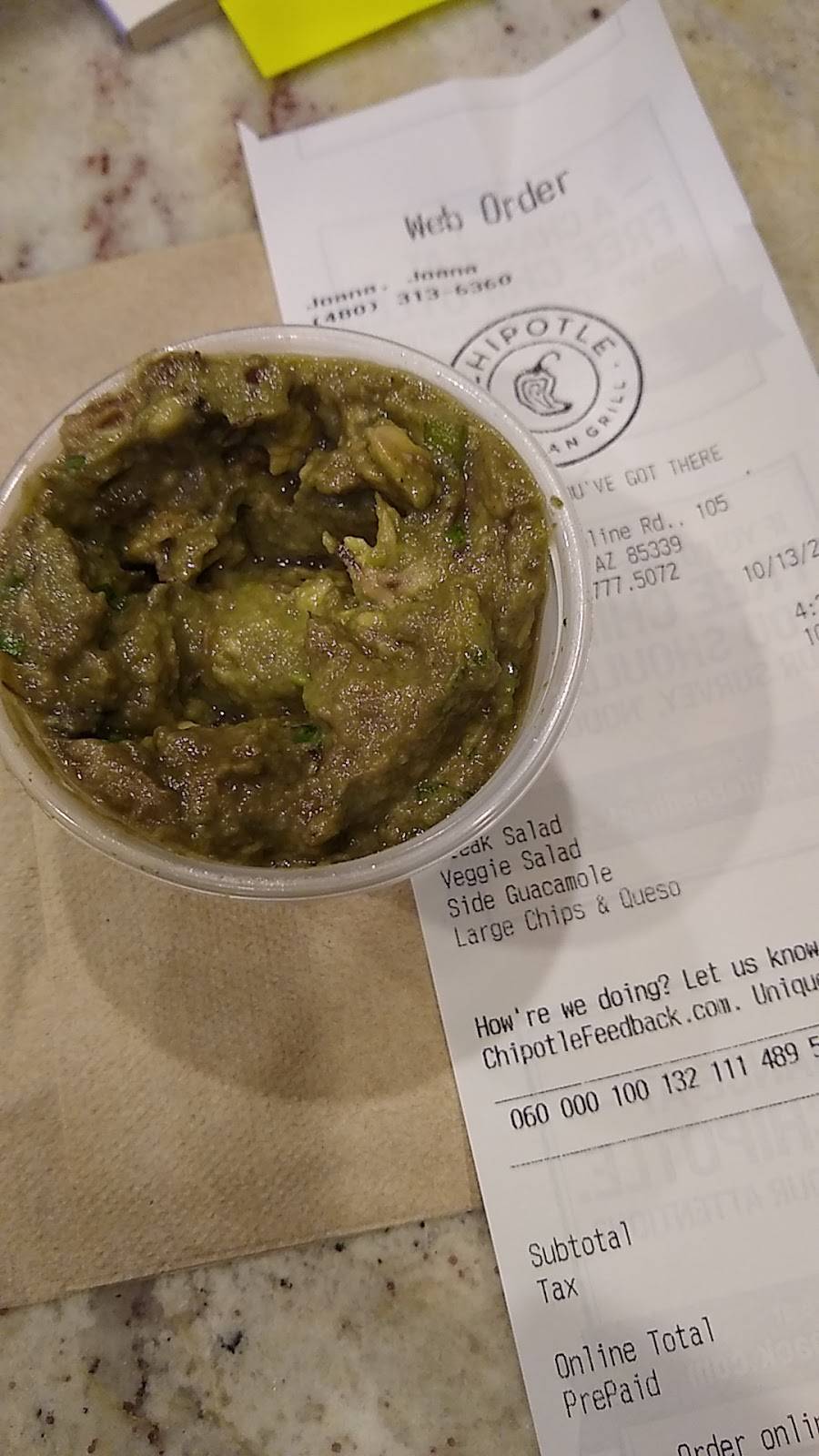 Chipotle Mexican Grill | restaurant | 5130 W Baseline Rd Ste 105, Laveen Village, AZ 85339, USA | 6027775072 OR +1 602-777-5072