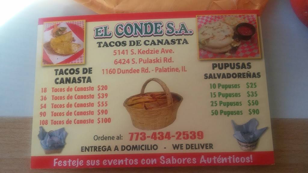 El Conde S.A | restaurant | 5141 S Kedzie Ave, Chicago, IL 60632, USA | 7734342539 OR +1 773-434-2539