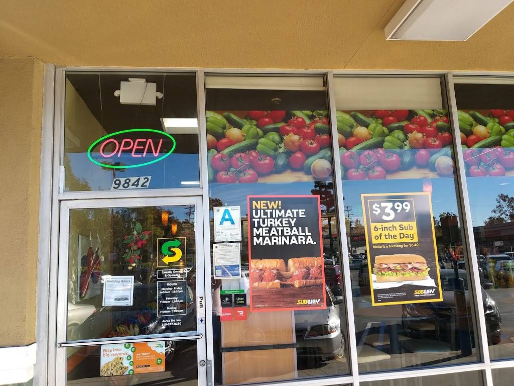 Subway Restaurants | restaurant | 9842 National Blvd, Los Angeles, CA 90034, USA | 3102870330 OR +1 310-287-0330