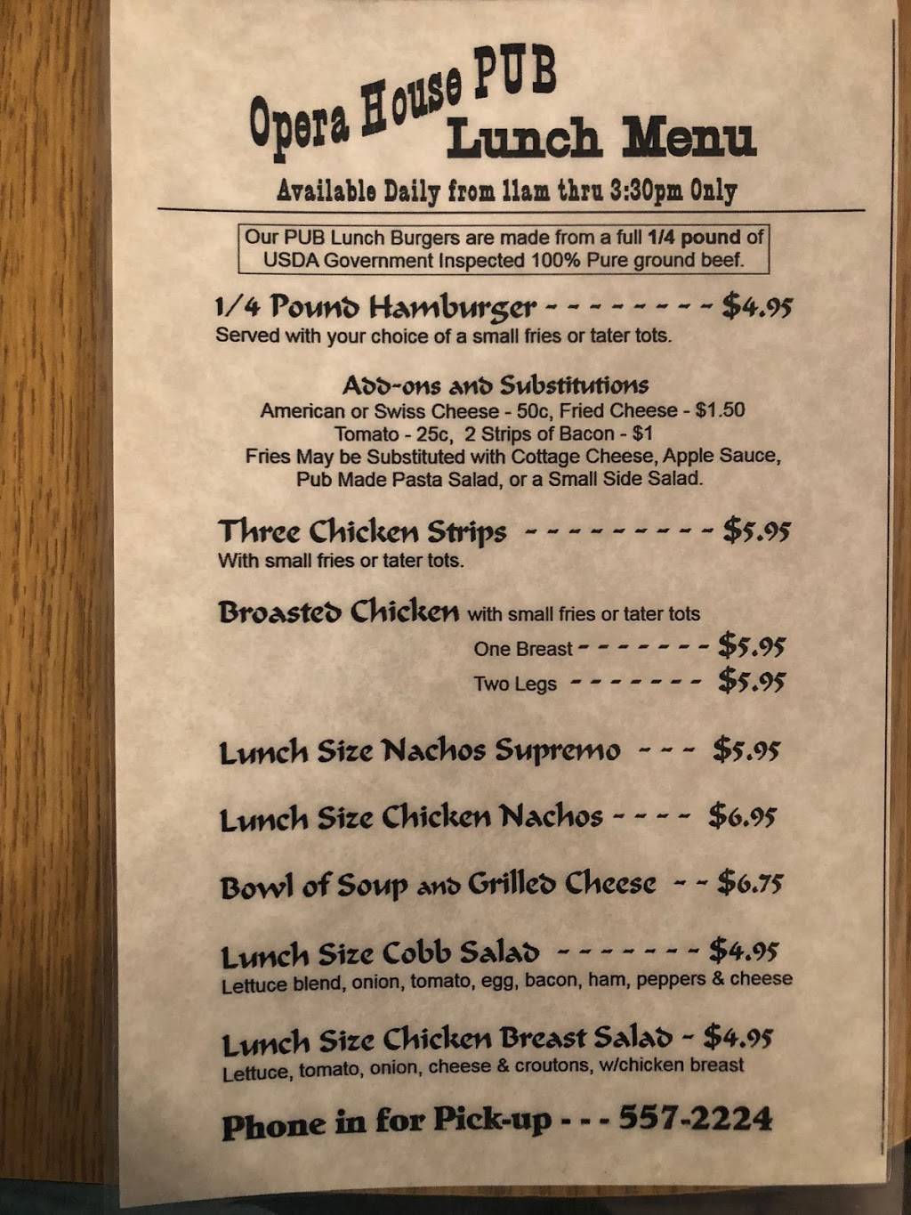 Opera House Pub | restaurant | 200 S Anderson St, Elwood, IN 46036, USA | 7655572224 OR +1 765-557-2224