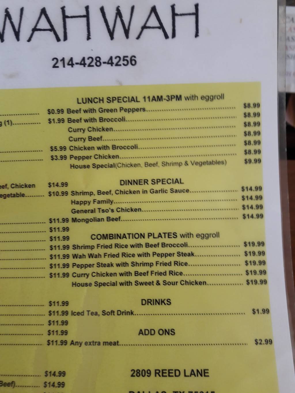 Wah Wah | restaurant | 2809 Reed Ln, Dallas, TX 75215, USA | 2144284256 OR +1 214-428-4256