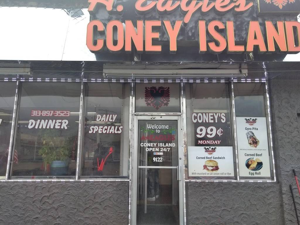 A Eagles Coney Island | restaurant | 9122 Dexter Ave, Detroit, MI 48206, USA | 3138973523 OR +1 313-897-3523