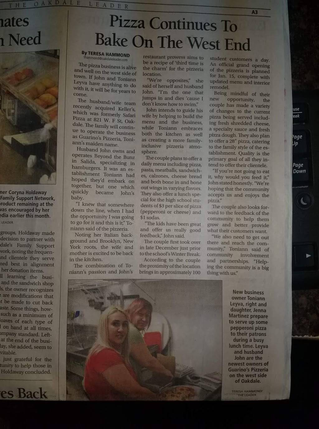 Guarinos Pizzeria | restaurant | 821 W F St, Oakdale, CA 95361, USA | 2098451111 OR +1 209-845-1111