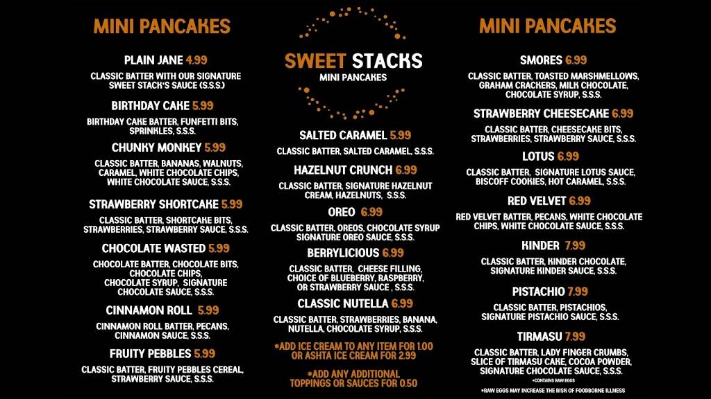 Sweet Stacks | restaurant | 28235 Ford Rd, Garden City, MI 48135, USA | 7347425945 OR +1 734-742-5945