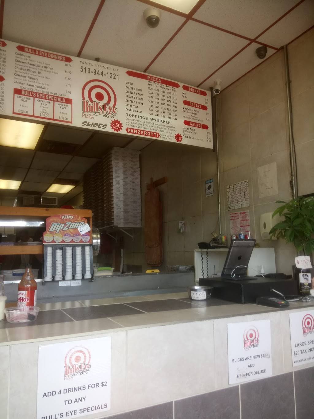 Bulls Eye Pizza East | restaurant | 214 Lauzon Rd, Windsor, ON N8S 3L6, Canada | 5199441221 OR +1 519-944-1221