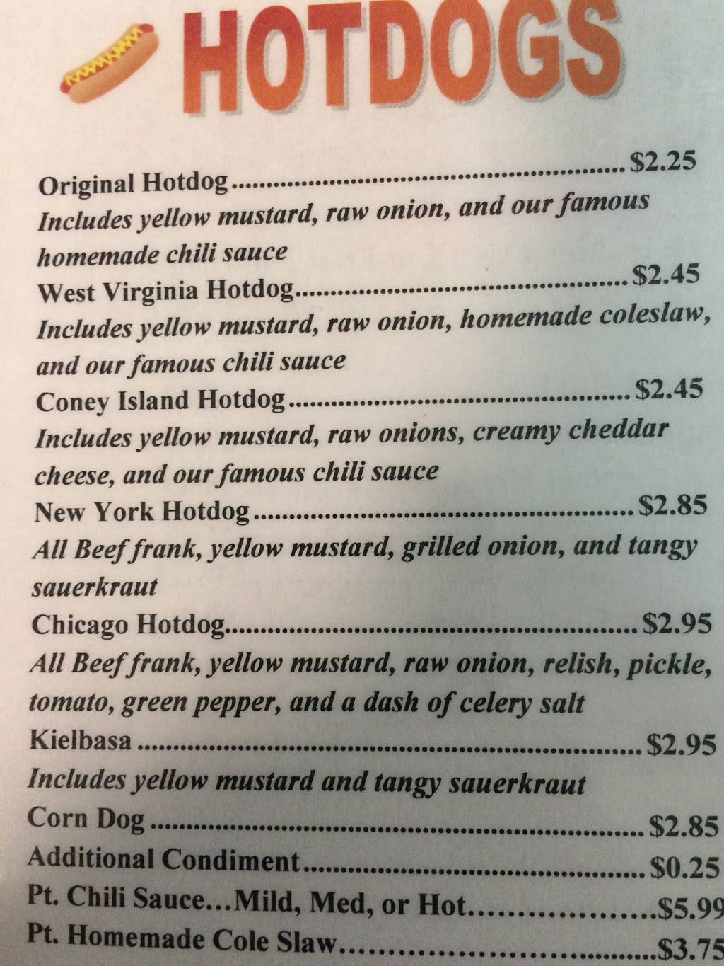 Daves Famous T & L Hot Dogs | restaurant | 9413 Mall Rd, Morgantown, WV 26501, USA | 3049836106 OR +1 304-983-6106