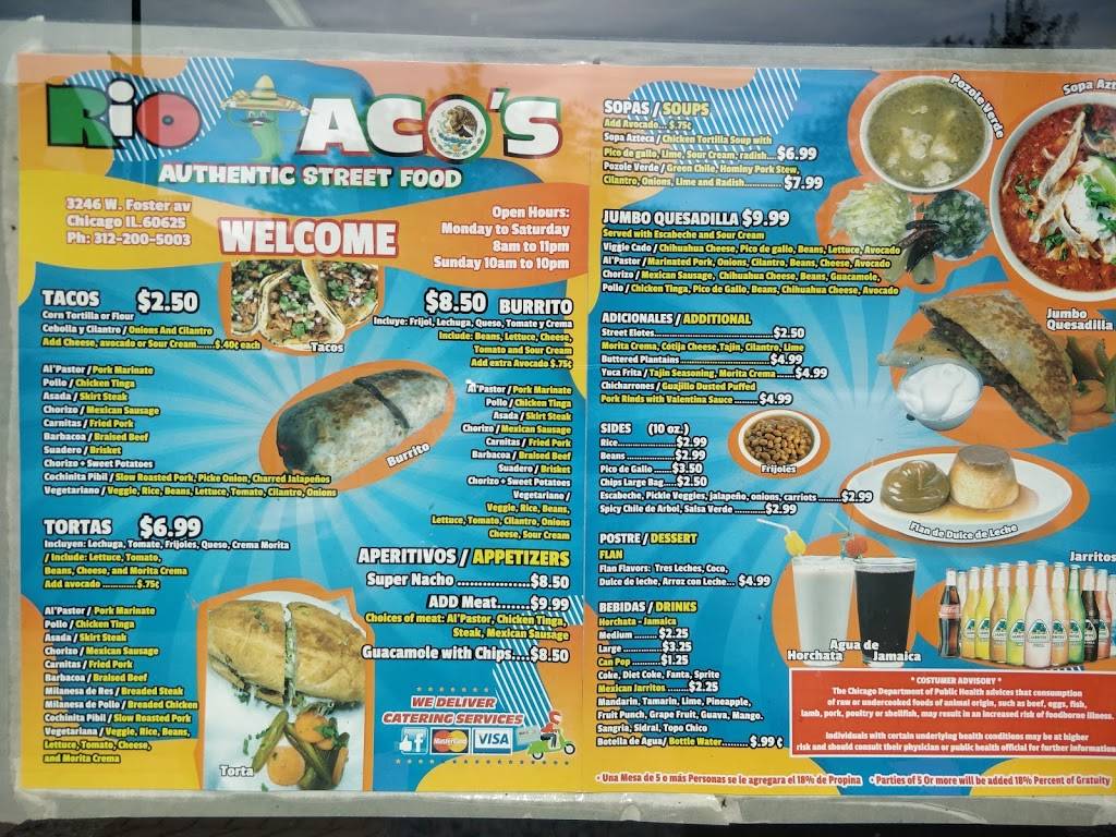 Rio Tacos | restaurant | 3246 W Foster Ave, Chicago, IL 60625, USA | 8722039948 OR +1 872-203-9948
