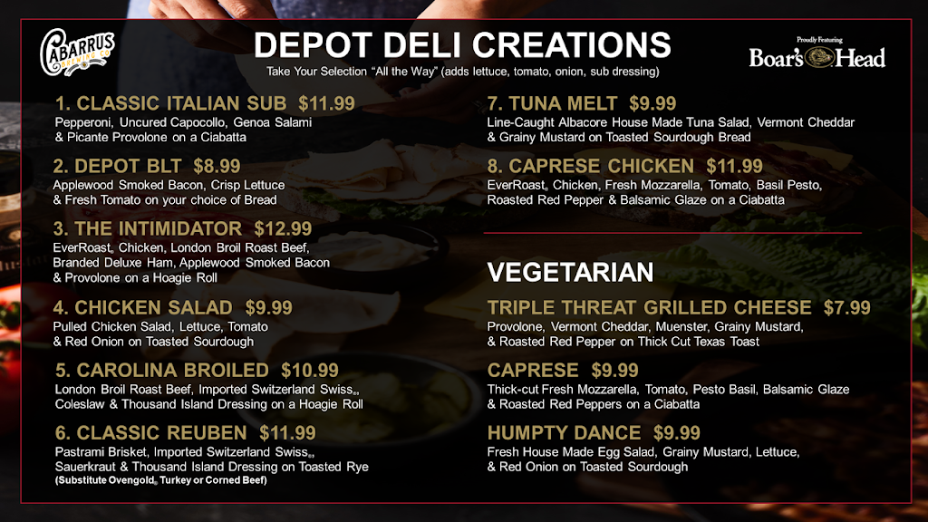 The Depot Deli by Cabarrus Brewing Co. | restaurant | 325 McGill Ave NW, Concord, NC 28027, USA | 9803588448 OR +1 980-358-8448