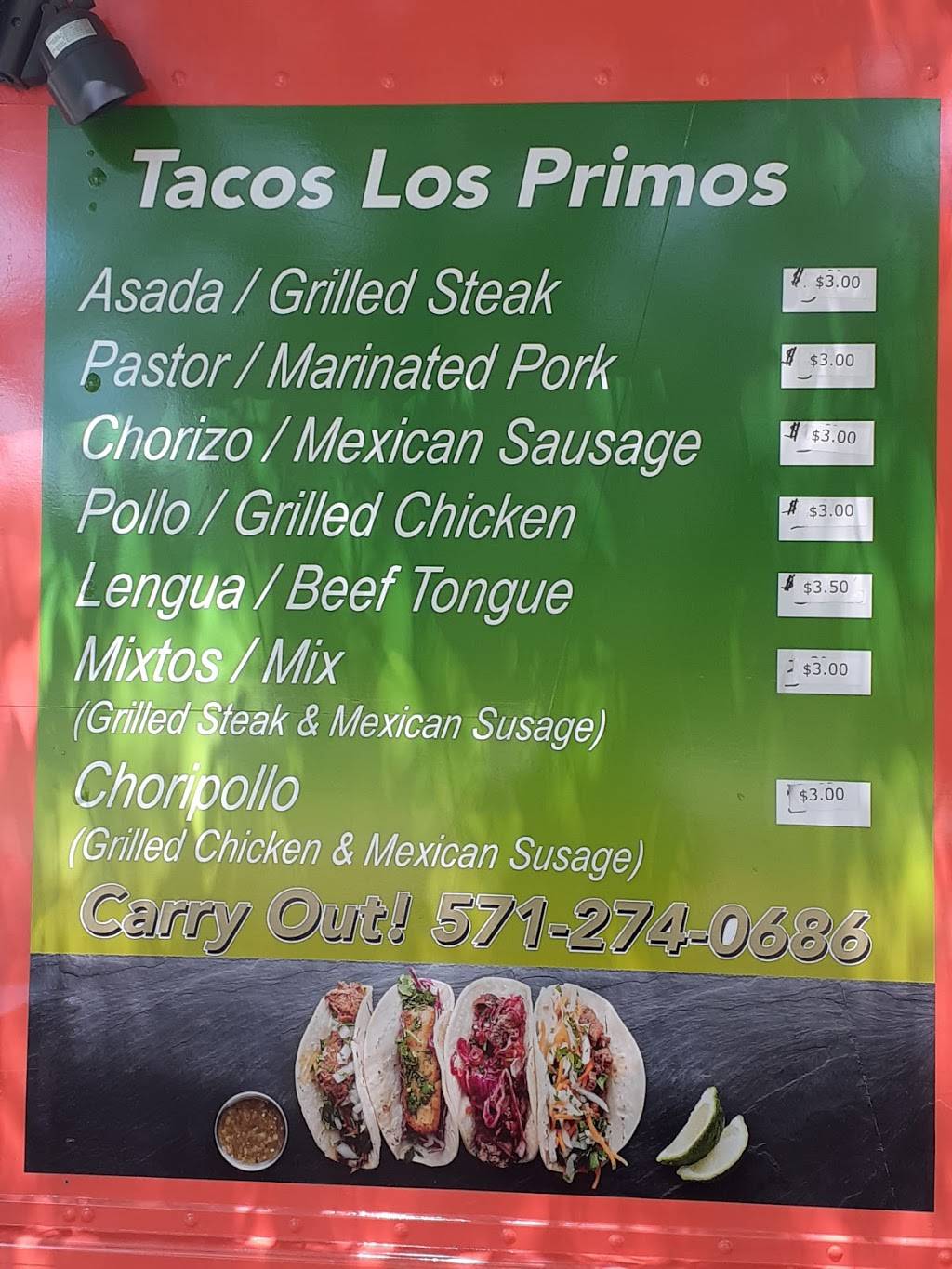Tacos Los Primos | restaurant | 1765 Clarendon Blvd #3, Arlington, VA 22209, USA | 5712740686 OR +1 571-274-0686