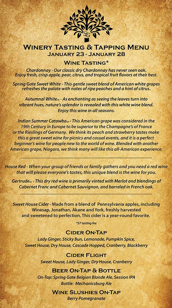 Spring Gate Vineyard & Brewery | restaurant | 5790 Devonshire Rd, Harrisburg, PA 17112, USA | 7178575544 OR +1 717-857-5544