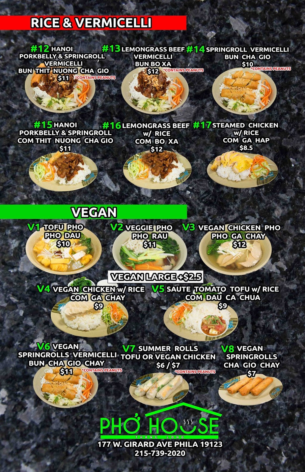 Pho House Thang Long | restaurant | 177 W Girard Ave, Philadelphia, PA 19123, USA | 2157392020 OR +1 215-739-2020