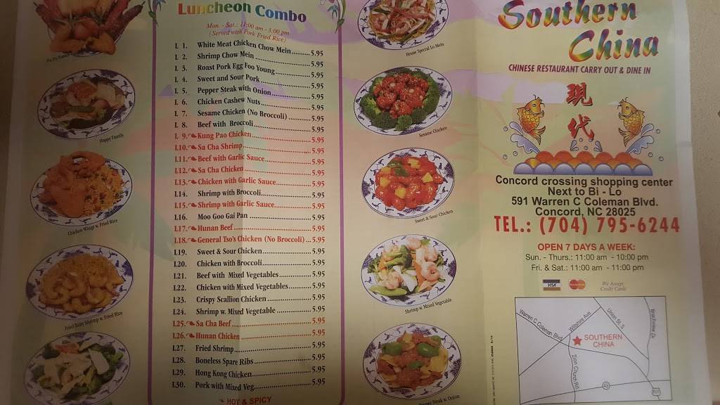 Southern China | restaurant | 591 Warren Coleman Blvd, Concord, NC 28025, USA | 7047956244 OR +1 704-795-6244