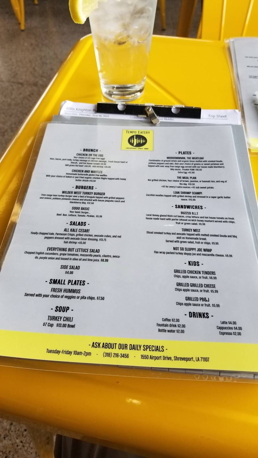 Tempo Eatery | restaurant | 1550 Airport Dr, Shreveport, LA 71107, USA | 3182163456 OR +1 318-216-3456