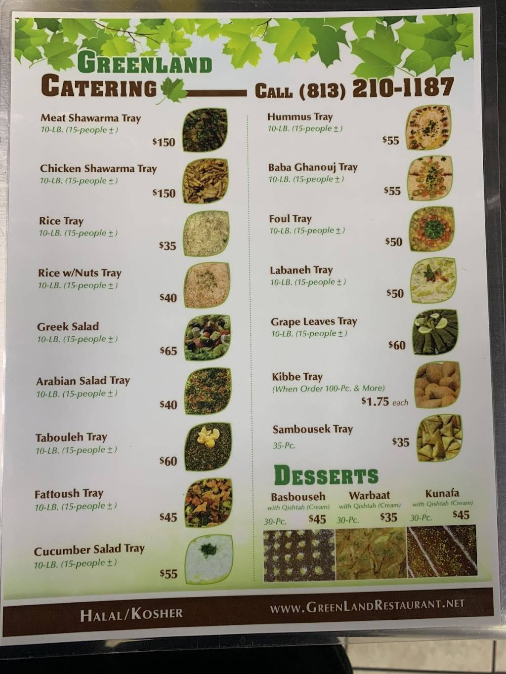 Greenland Restaurant | restaurant | 4815 E Busch Blvd #114, Tampa, FL 33617, USA | 8139148430 OR +1 813-914-8430