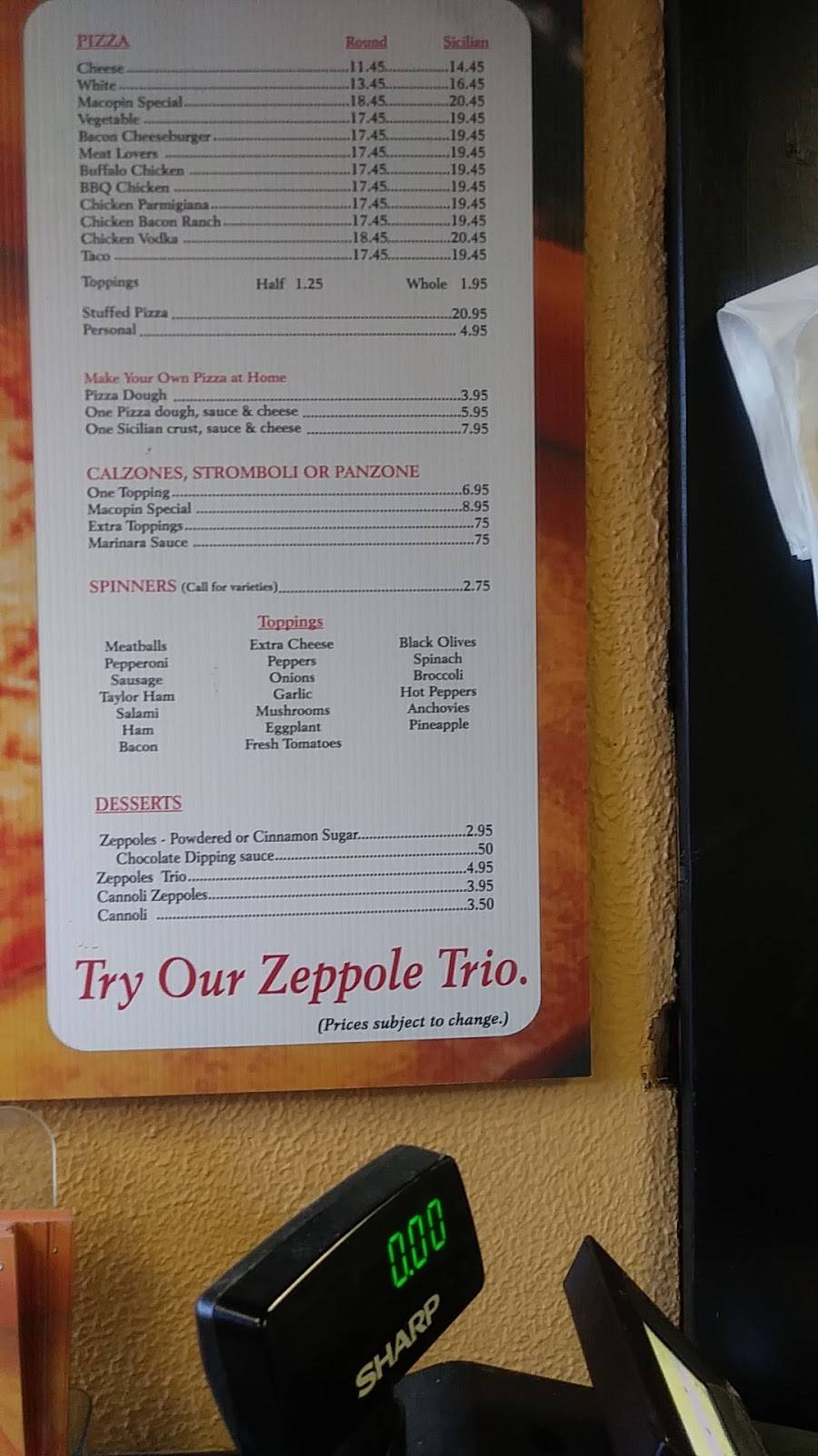 Macopin Pizza | restaurant | 707 Macopin Rd, West Milford, NJ 07480, USA | 9736970224 OR +1 973-697-0224