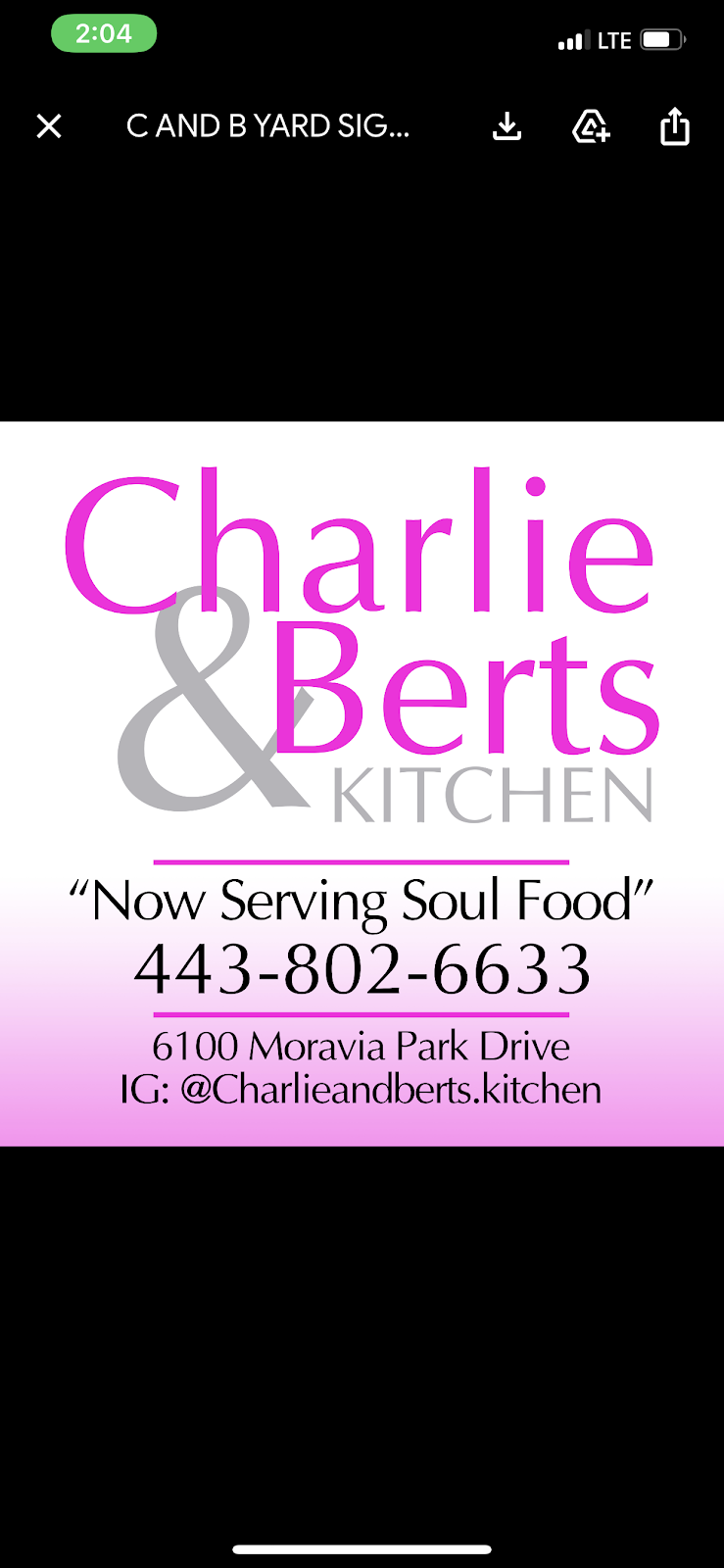 Charlie & Berts , Kitchen | restaurant | 6100 Moravia Park Dr, Baltimore, MD 21206, USA | 4438026633 OR +1 443-802-6633
