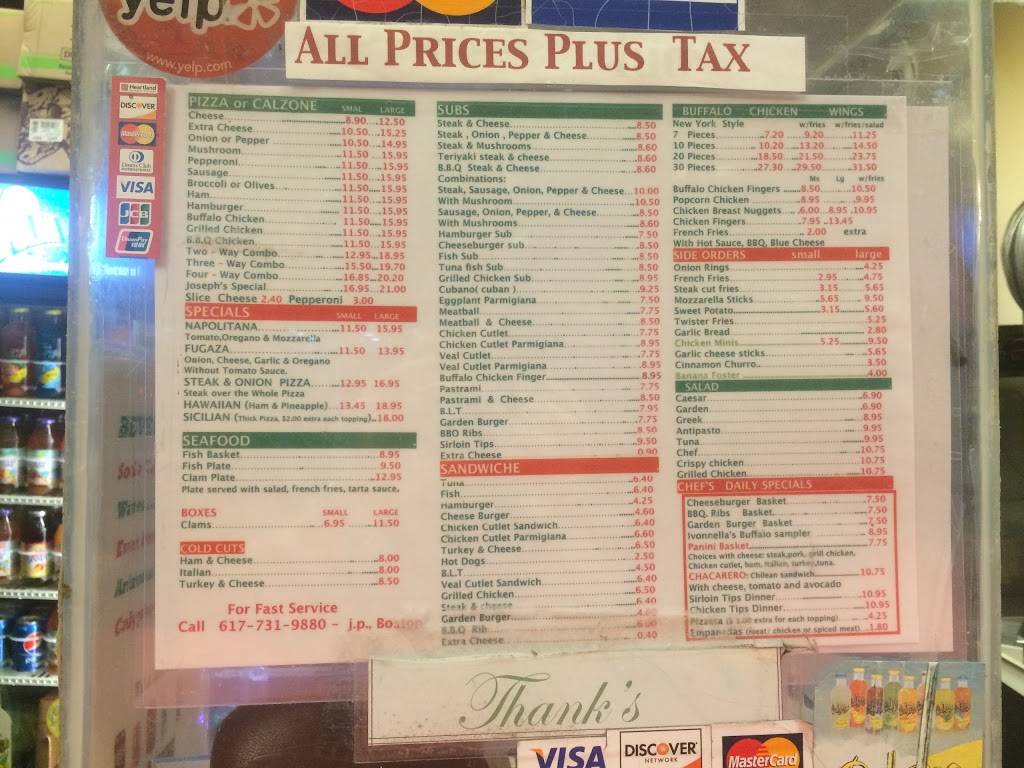 Josephs Sub Shop & Pizza | restaurant | 8 S Huntington Ave, Jamaica Plain, MA 02130, USA | 6177319880 OR +1 617-731-9880