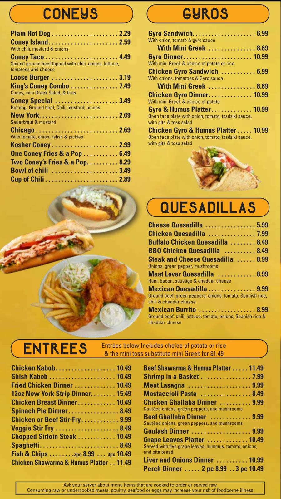 Koney King & Grille | restaurant | 501 S Wayne Rd, Westland, MI 48186, USA | 7348956454 OR +1 734-895-6454