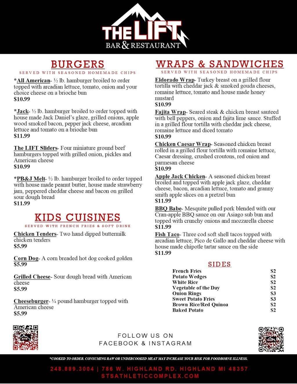 The LIFT @ STS | restaurant | 786 W Highland Rd, Highland Charter Twp, MI 48357, USA | 2488893004 OR +1 248-889-3004