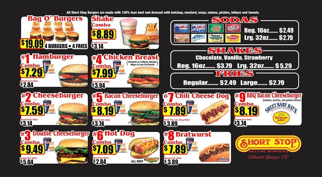 Short Stop Burgers | restaurant | 5819 Palmer Park Blvd, Colorado Springs, CO 80915, USA | 7194448428 OR +1 719-444-8428