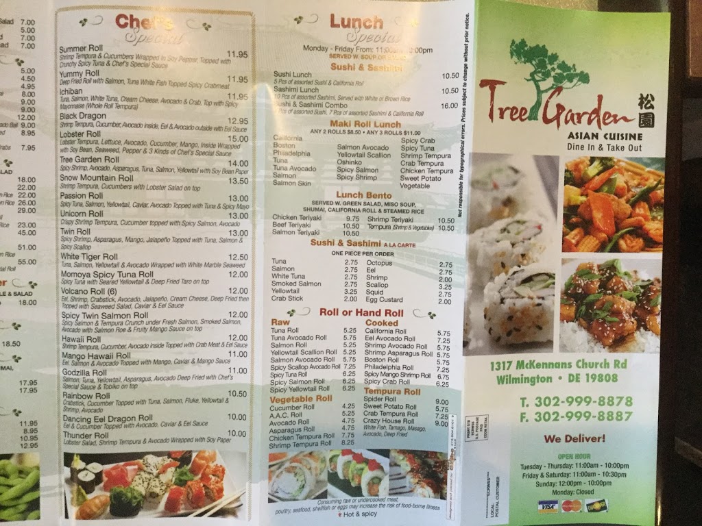 Tree Garden | restaurant | 1317 McKennans Church Rd, Wilmington, DE 19808, USA | 3029998878 OR +1 302-999-8878