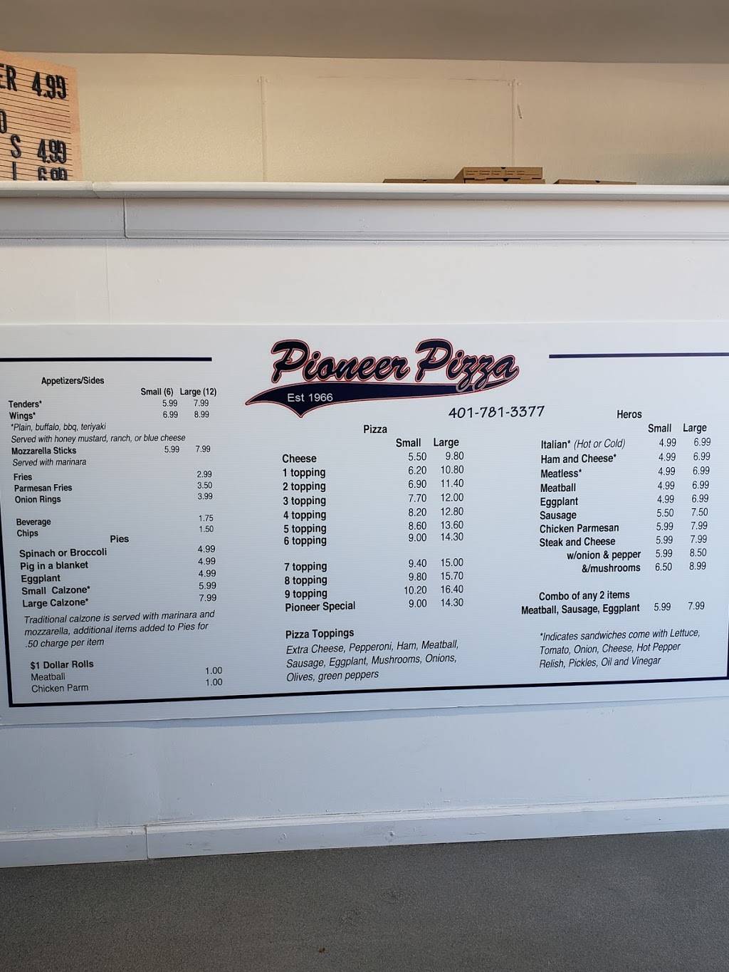 Pioneer Pizza House | restaurant | 1279 Post Rd, Warwick, RI 02888, USA | 4017813377 OR +1 401-781-3377