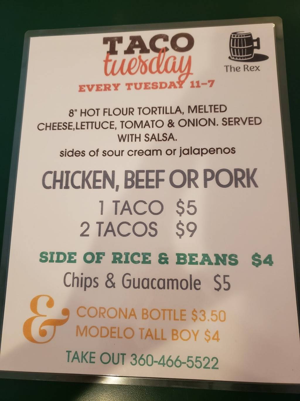 The Rex | restaurant | 19271 Best Rd, Mt Vernon, WA 98273, USA | 3604665522 OR +1 360-466-5522