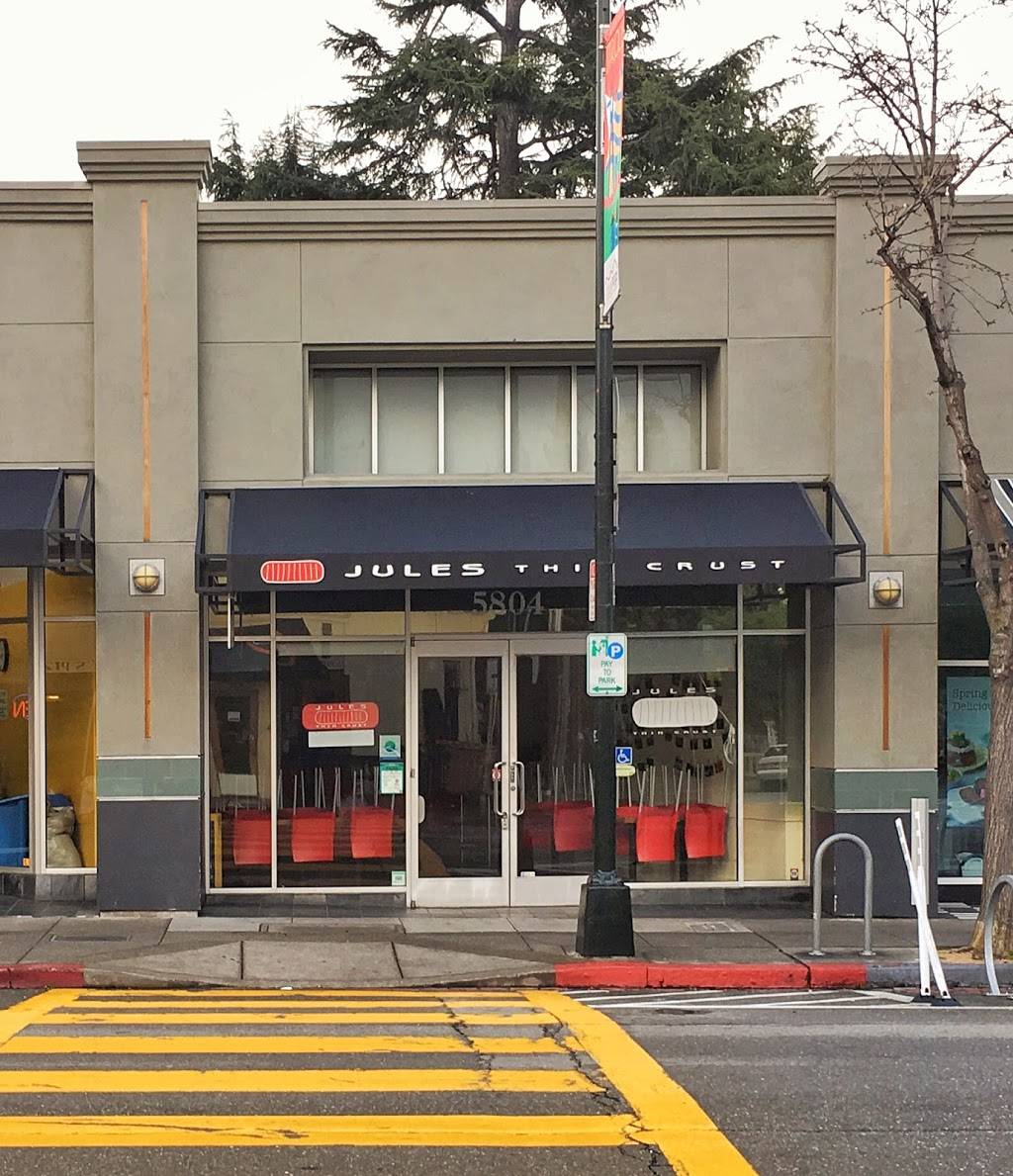 Jules Thin Crust | restaurant | 5804 College Ave, Oakland, CA 94618, USA | 5105971859 OR +1 510-597-1859