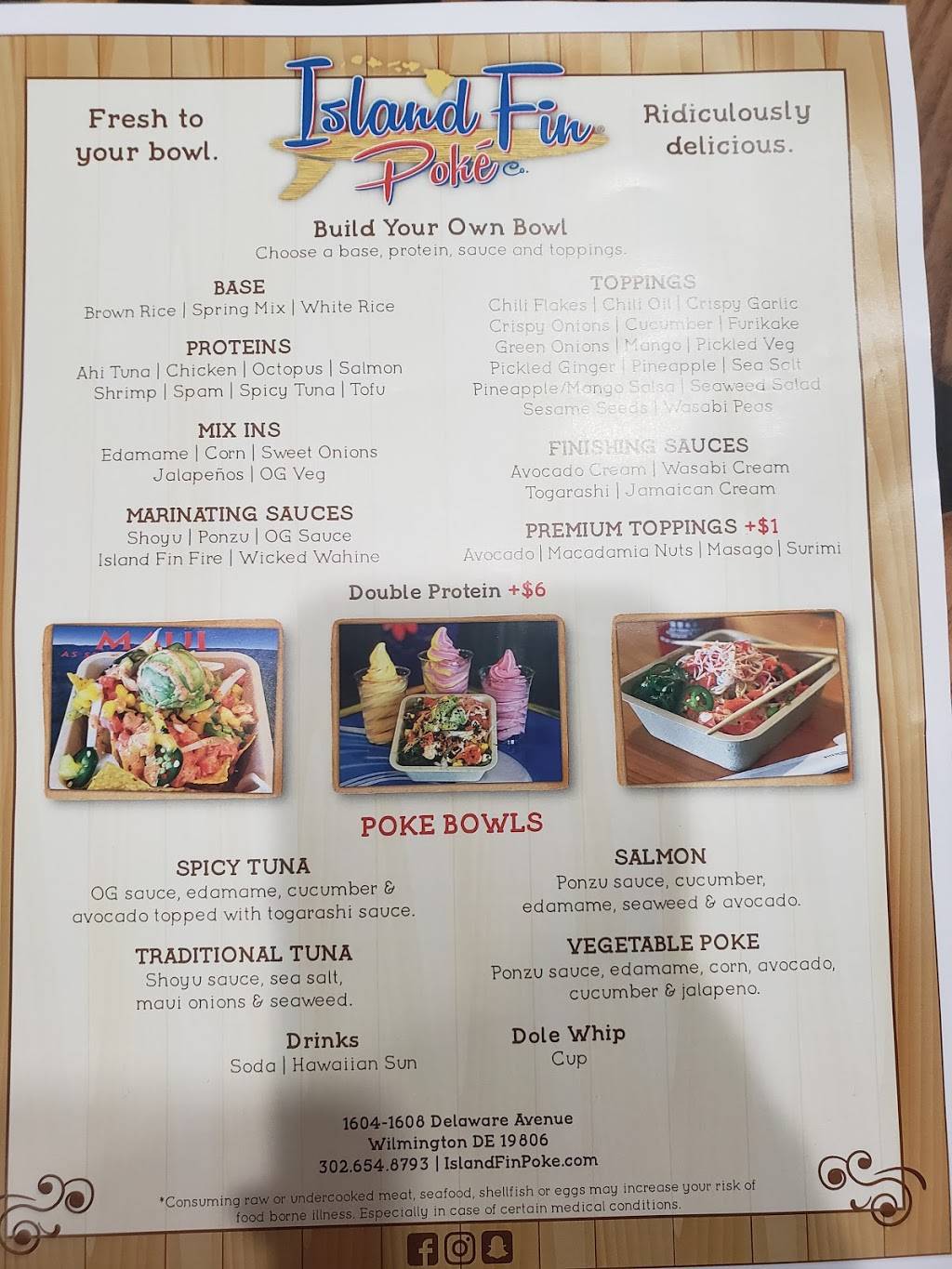 Island Fin Poke | restaurant | 1608 Delaware Ave, Wilmington, DE 19806, USA | 3026548793 OR +1 302-654-8793