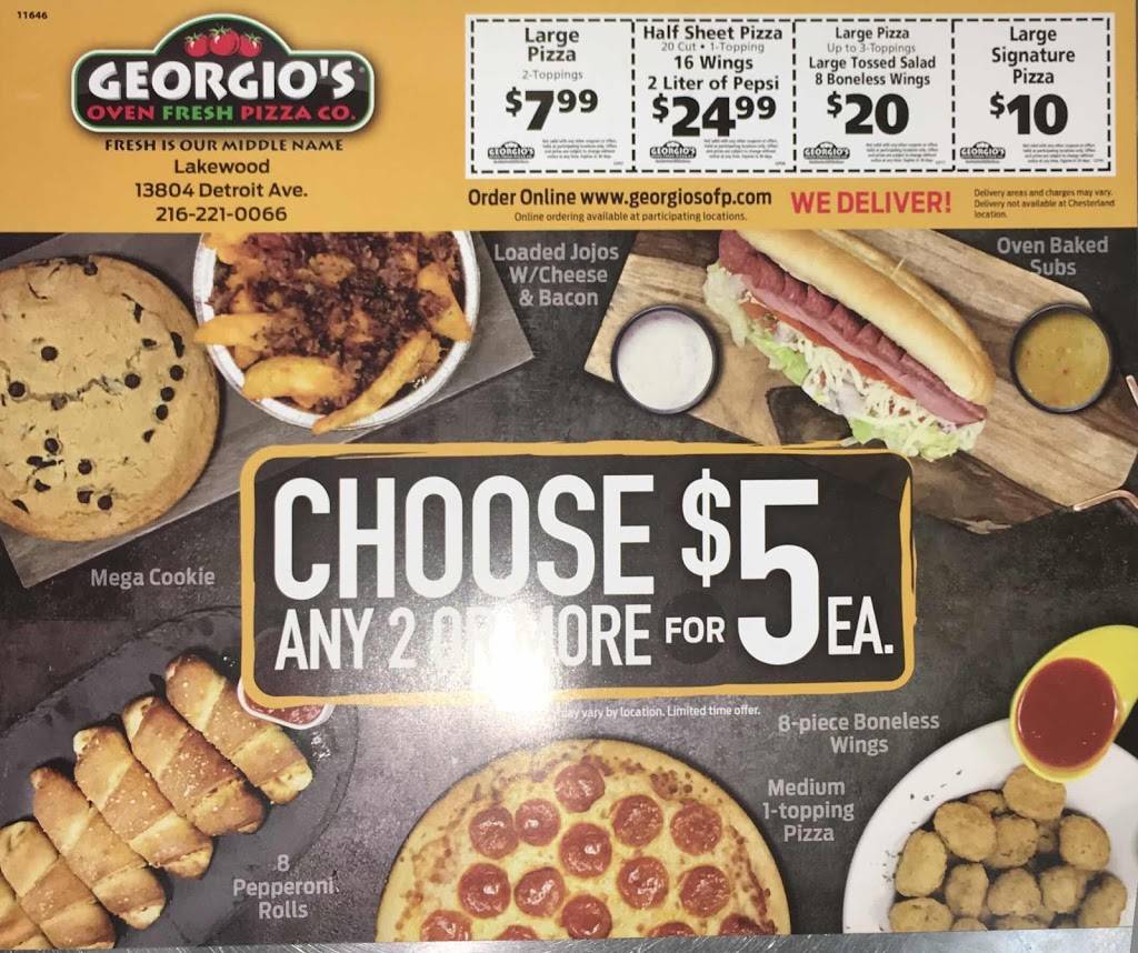 Georgios Oven Fresh Pizza Co | restaurant | 13804 Detroit Ave, Lakewood, OH 44107, USA | 2162210066 OR +1 216-221-0066