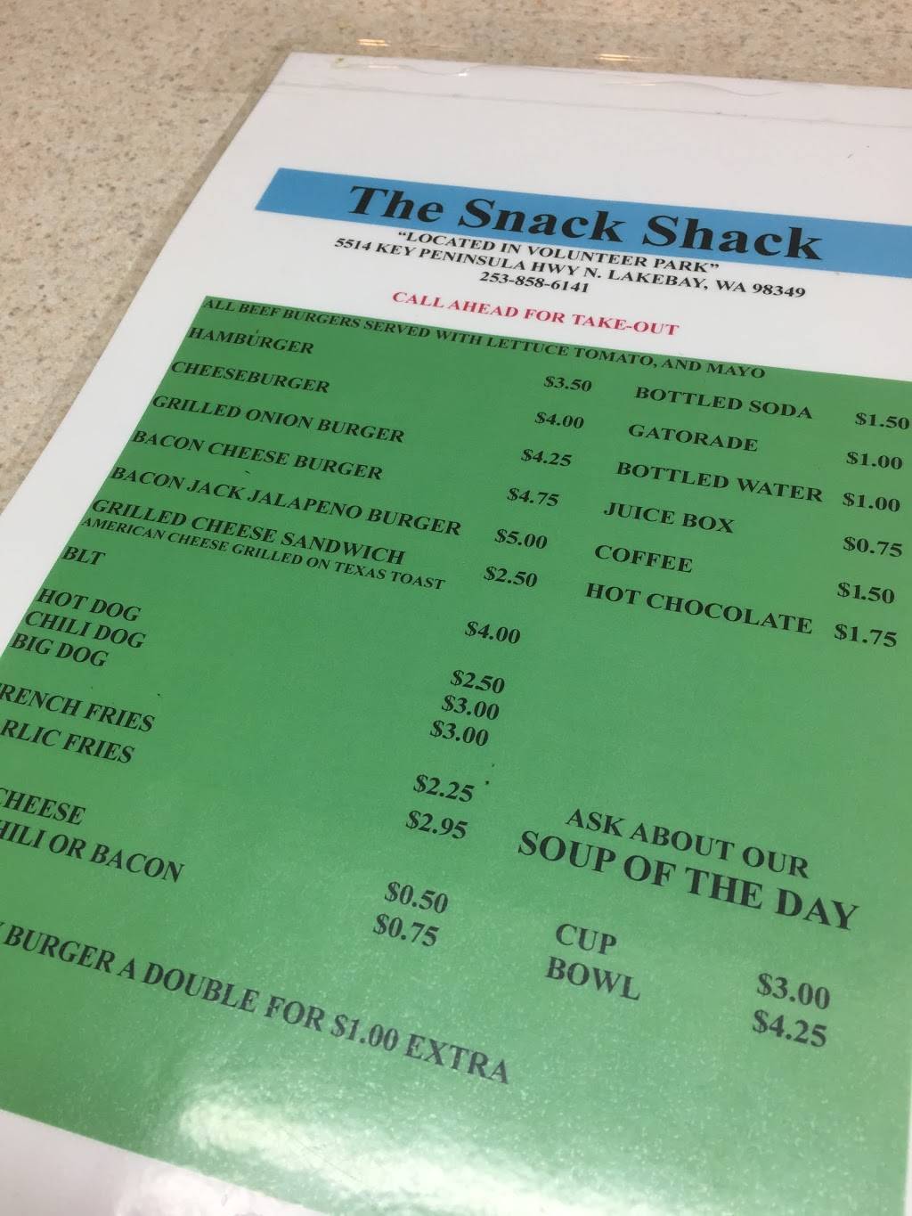 The Snack Shack | restaurant | 5514 Key Peninsula Hwy NW, Lakebay, WA 98349, USA | 2538586141 OR +1 253-858-6141
