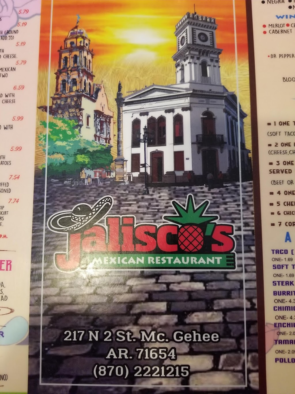 Jaliscos | restaurant | 217 N 2nd St, McGehee, AR 71654, USA | 8702221215 OR +1 870-222-1215