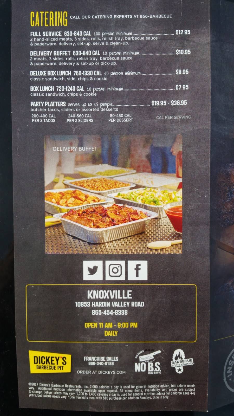 Dickeys Barbecue Pit | restaurant | 10853 Hardin Valley Rd, Knoxville, TN 37932, USA | 8654548338 OR +1 865-454-8338