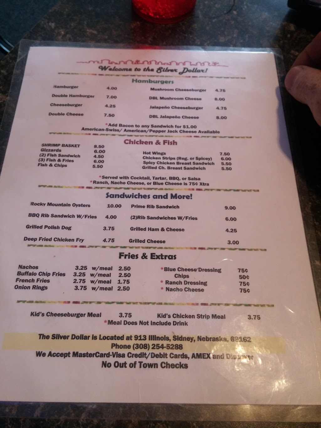 Silver Dollar Bar & Grill | restaurant | 913 Illinois St, Sidney, NE 69162, USA | 3082545288 OR +1 308-254-5288