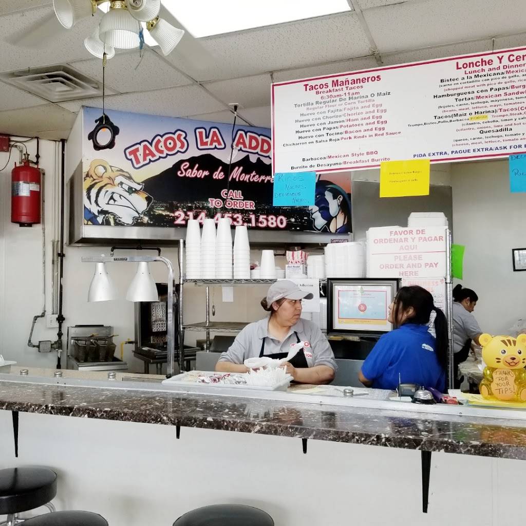 Tacos La Addiccion | restaurant | 4970 W Illinois Ave, Dallas, TX 75211, USA | 2144531580 OR +1 214-453-1580